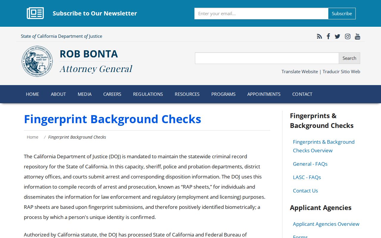 Alpine County arrest history and California DOJ fingerprint overview