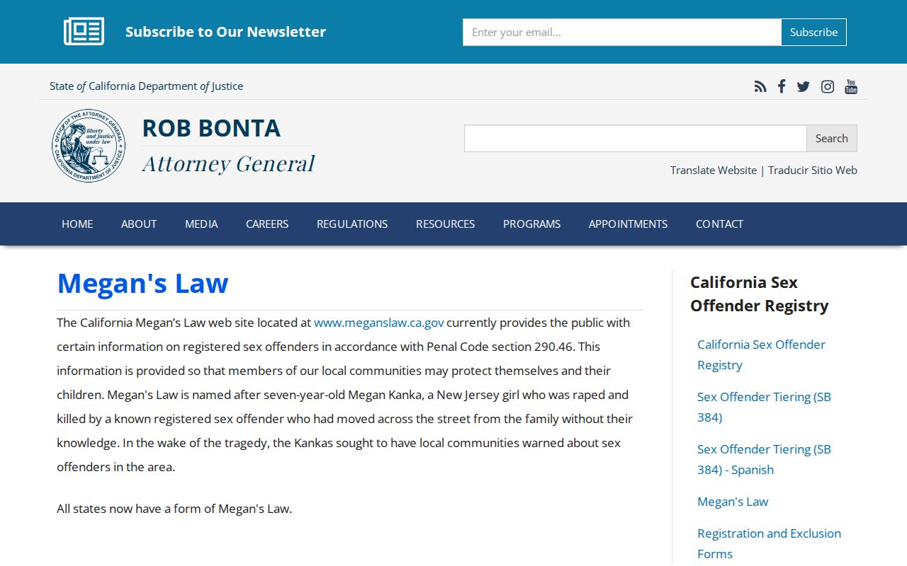 California DOJ explanation for Alpine County sex offender registry checks