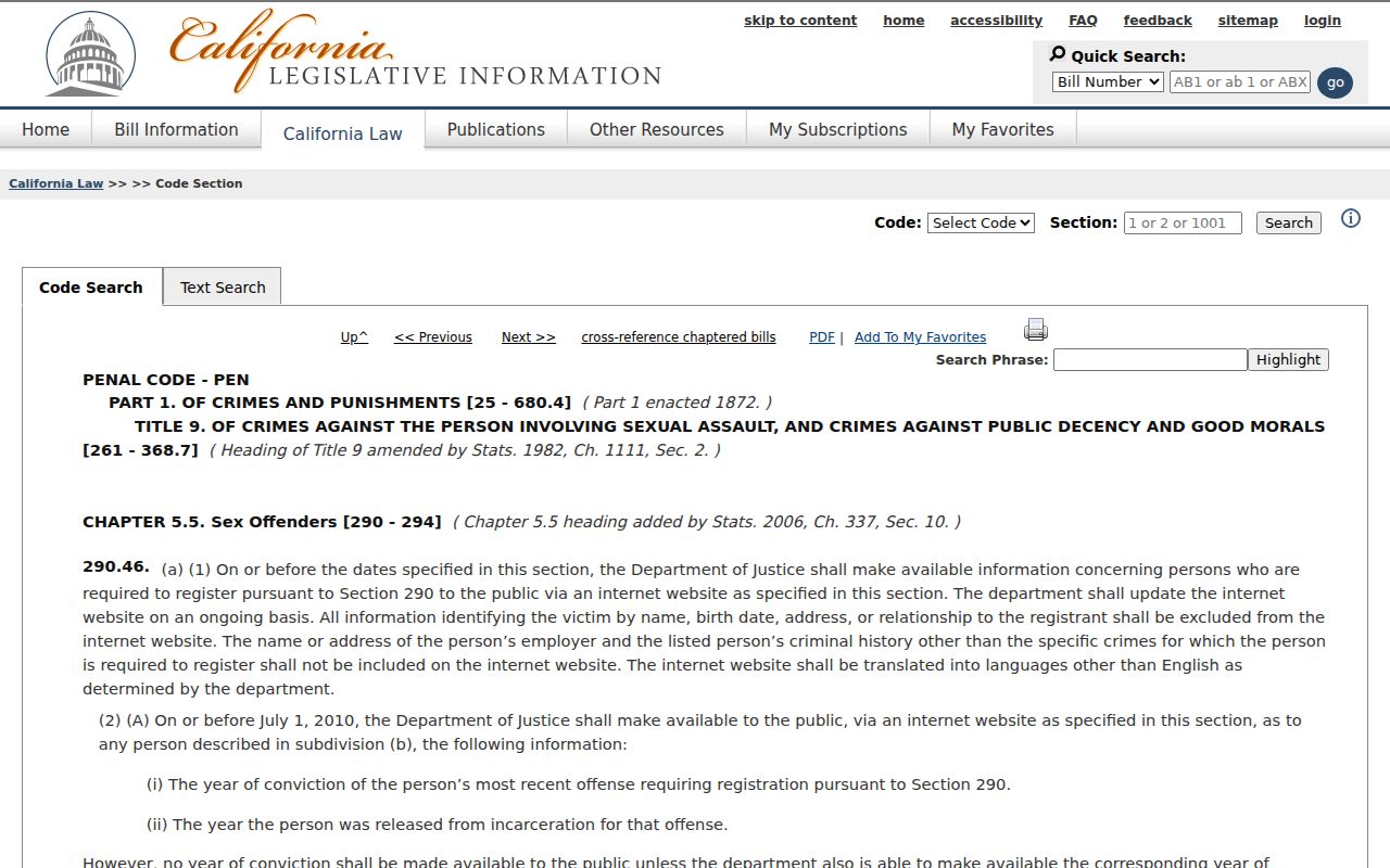 Penal Code 290.46 lawful Alpine County sex offender registry use